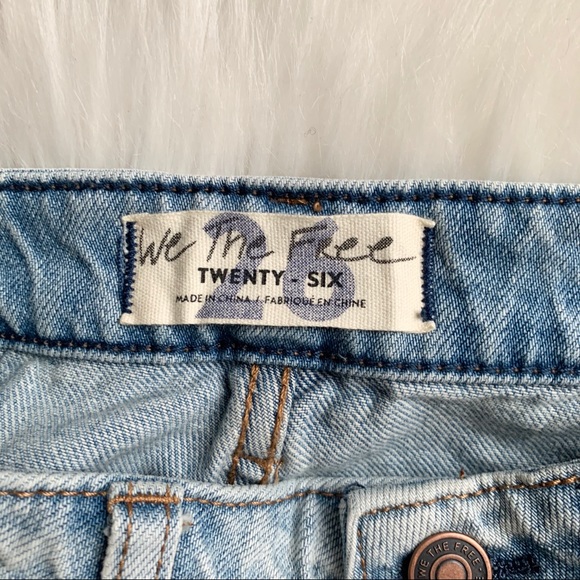 Free People Distressed ripped denim mini Skirt 27 - Picture 5 of 6